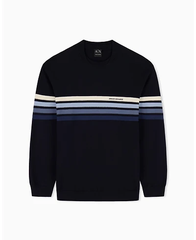 A|X Armani Exchange Men's 4 Stripes Cotton Sweater