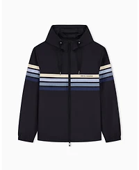 A|X Armani Exchange Men's Stretch Nylon 4 Stripes Windbreaker