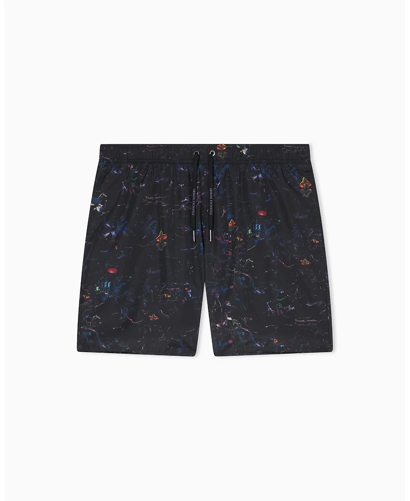 A|X Armani Exchange Men's Flower Print Swim Trunk