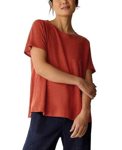 Eileen Fisher Women's Linen Jersey Crewneck T-Shirt