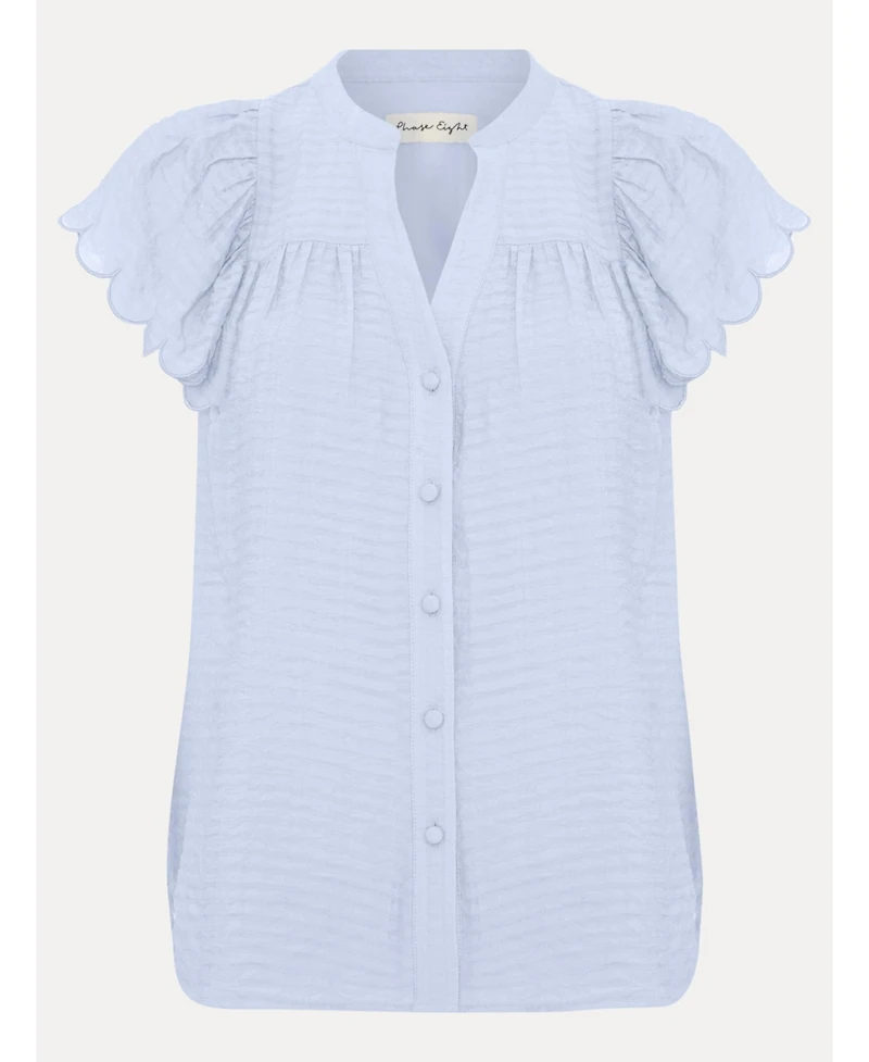 Phase Eight Women's Aleasha Scallop Sleeve V-Neck Blouse