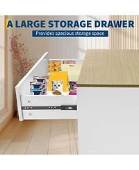 gaomon Hidden Cat Litter Box Enclosure Furniture, 31.5" Wooden Dog Proof Cat Litter Box Enclosure Cabinet with Drawer and 2 Sisal Doors