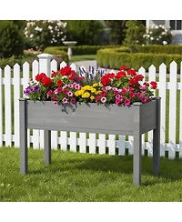 Clihome inch Raised Garden Bed with Legs, Elevated Wooden Planter Box for Outdoor Plants