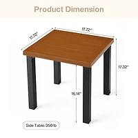 Tribesigns Square Outdoor Side Table, Hdpe Patio End Table with Aluminum Frame, Weather-Resistant Small Table for Patio, Porch, Balcony