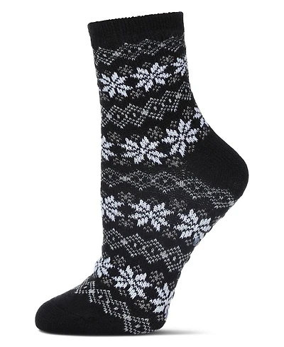 MeMoi Women's Snowflakes Plush Cabin Socks