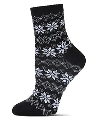 MeMoi Women's Snowflakes Plush Cabin Socks