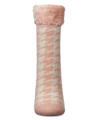 MeMoi Women's Houndstooth Plush Cabin Socks