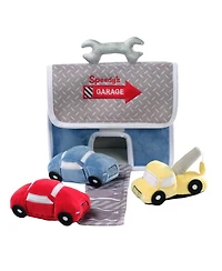 Lambs and Ivy Cars and Tow Truck Garage Interactive Plush Developmental Playset Toy