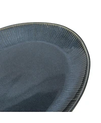 Gibson Home Sandy Pines 3 Piece Oval Platter Set, 15.7”, 13.75” & 12” Stoneware Serving Platters, Reactive Glaze, Microwave Dis