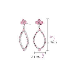 Bling Jewelry Open Teardrop Leaf Tanzanite Zircon Chandelier Earrings