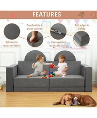 gaomon 8 Piece Soft Modular Kids Play Couch for Boys and Girls, Child Sectional Fort Building Sofa for Toddlers Playroom Nursery