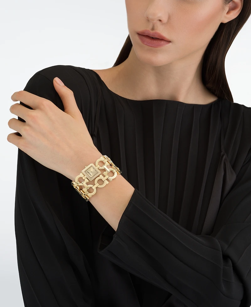 Ferragamo Women's Gold Stainless Steel Bracelet Watch, 19x19mm