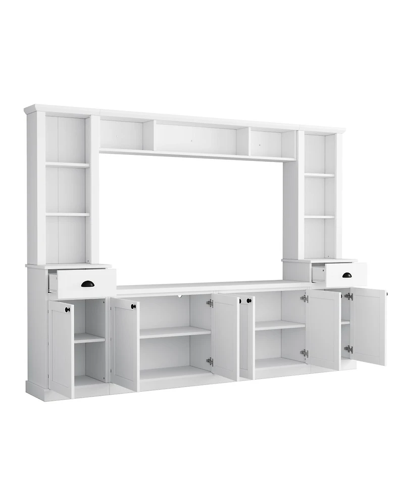Streamdale Furniture Minimalist Entertainment Wall Unit Set with Bridge for TVs Up to 75