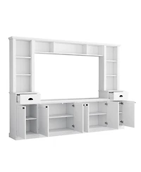 Streamdale Furniture Minimalist Entertainment Wall Unit Set with Bridge for TVs Up to 75