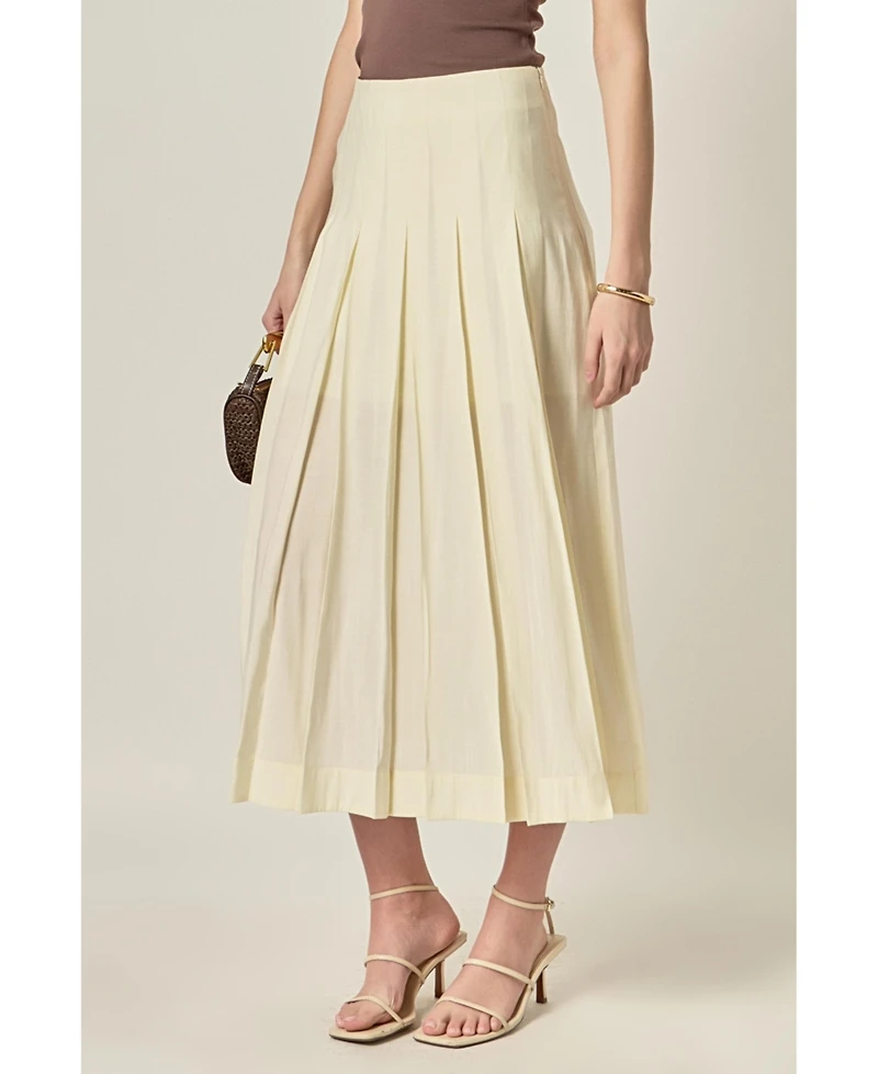 English Factory Women's Sheer Pleated Skirt