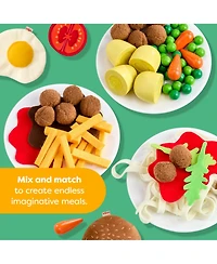 Haba Creative Play Meal Kit Playset: Play Food for Kids Kitchen with Wooden and Fabric Ingredients and Recipe Cards, 80+ Toy Kitchen Accessories for 3