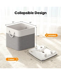 Sugift 6-Pack Collapsible Fabric Storage Bins, 13" Cube Baskets with Rope Handles and Reinforced Base