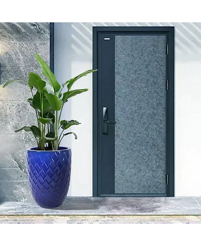 Large 17-Inch Handmade Ceramic Planter Pot,Breathable Teal Outdoor & Indoor Plant Pot for Fiddle Leaf Fig, Monstera, Trees