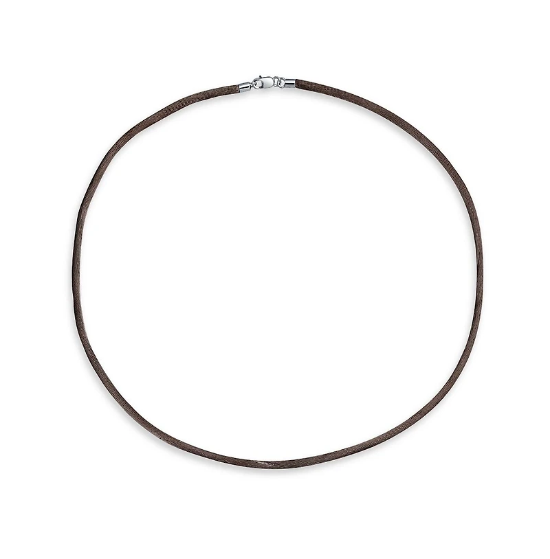 Bling Jewelry 1MM Satin Silk Cord Chain Necklace Sterling Silver Lobster Clasp Various Length