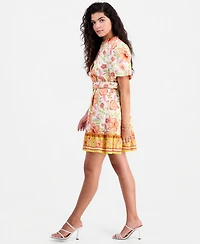 Sam Edelman Women's Sun-Kissed Puff-Sleeve Shirt Dress
