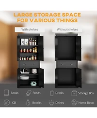 Homcom 72.5" Kitchen Pantry Cabinet with 4 Doors, Drawer,
