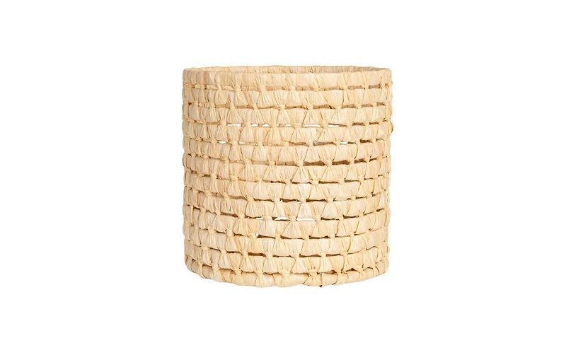 Household Essentials Handwoven Corn Leaf Waste Basket, Natural