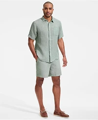 Lands' End Men's 7" Linen Blend Pull On Deck Short