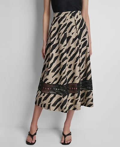 Dkny Women's Printed Loop Lace Skirt