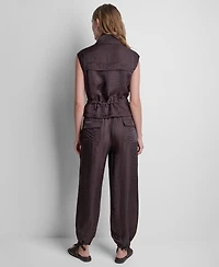 Dkny Women's Cap-Sleeve Twinkle Tie-Front Vest