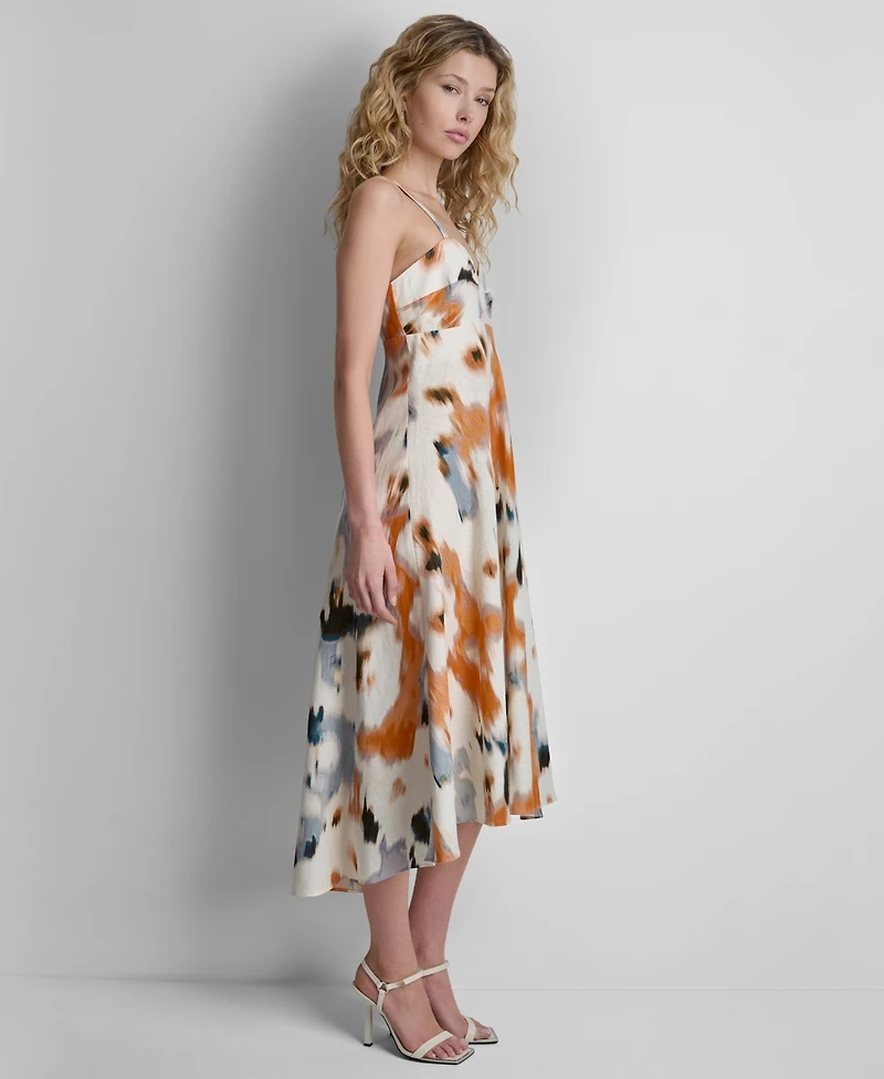Dkny Women's Sleeveless Printed Midi Dress