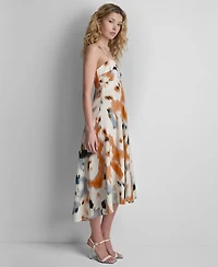 Dkny Women's Sleeveless Printed Midi Dress