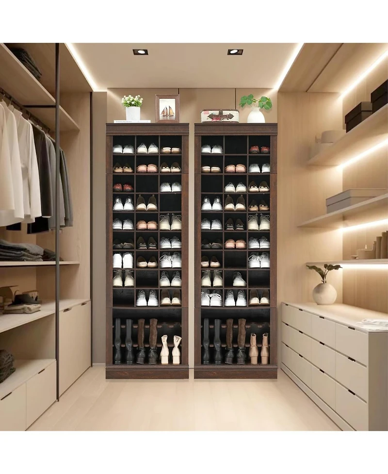 gaomon Shoe Storage Cabinet,Tier Tall Shoe Cabinet with Boots Racks and Cubbies, Freestanding Entryway Shoe Organizer for Closet, Entryway, Living