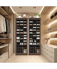 gaomon Shoe Storage Cabinet,Tier Tall Shoe Cabinet with Boots Racks and Cubbies, Freestanding Entryway Shoe Organizer for Closet, Entryway, Living