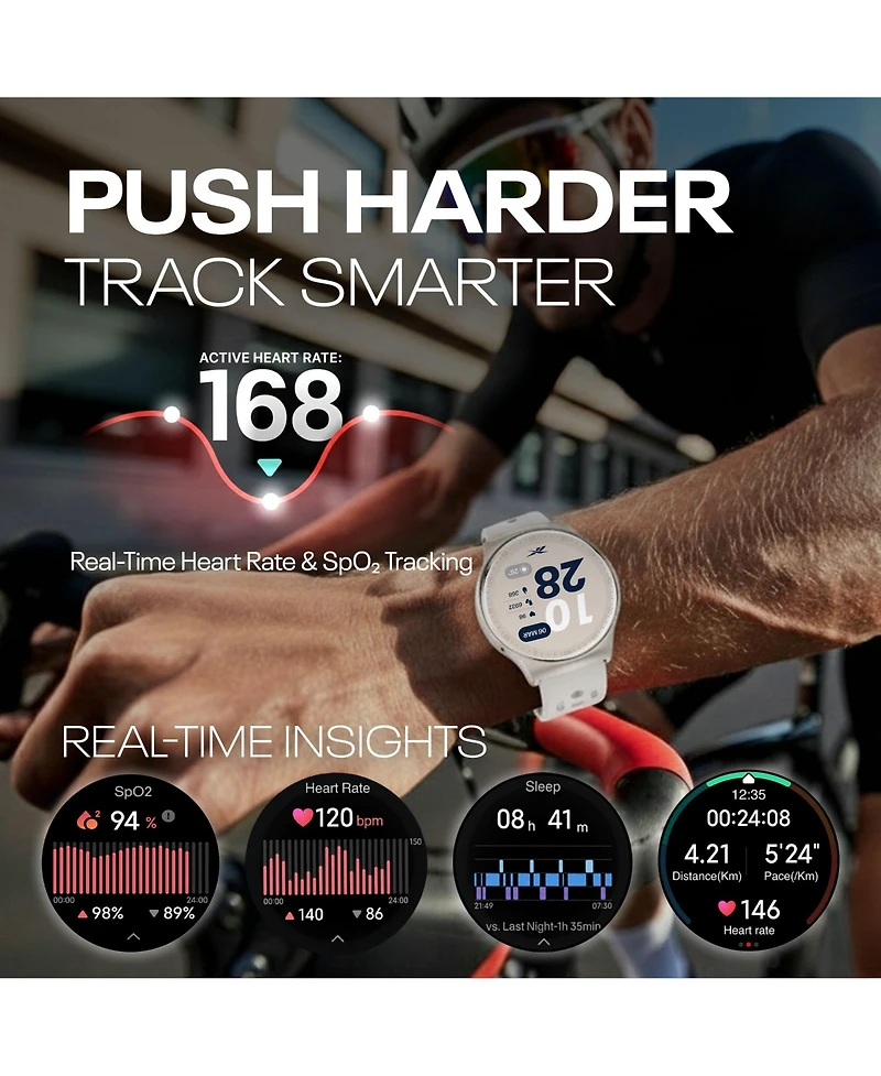 Reebok Pulse Smartwatch with 1.43" Amoled Display, 10-Day Battery Life, 80+ Sport Modes
