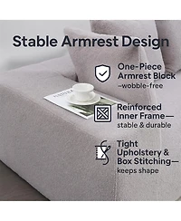 Streamdale Furniture Modern Gray Fabric Sofa with Plush Cushions and Pet-Friendly Design