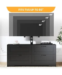 gaomon Tv Stand, Mount for 32/45/55/65/75/80 inch TVs, Entertainment Center w/ 4 Drawers Storage, Wood Media Console Tables Bed,Living Room