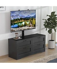 gaomon Tv Stand, Mount for 32/45/55/65/75/80 inch TVs, Entertainment Center w/ 4 Drawers Storage, Wood Media Console Tables Bed,Living Room
