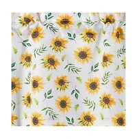 Rt Designer's Collection Tribeca Sunflower Printed Slub 3 Pieces Kitchen Curtain Set With 1 Valance