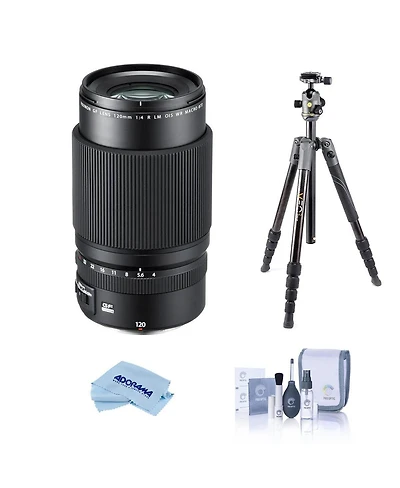 Fujifilm Fujinon Gf 120mm F/4 R Lm Ois Wr Macro Lens for Gfx Medium Format System - Bundle with Vanguard Veo 2 235CB 5-Section Carbon Fiber Tripod