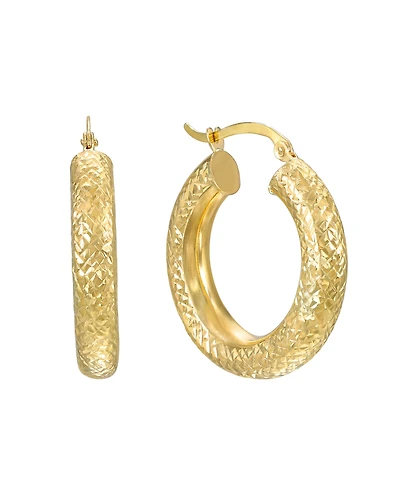 Macy's Diamond Cut Hoop Earrings in 10k Yellow Gold
