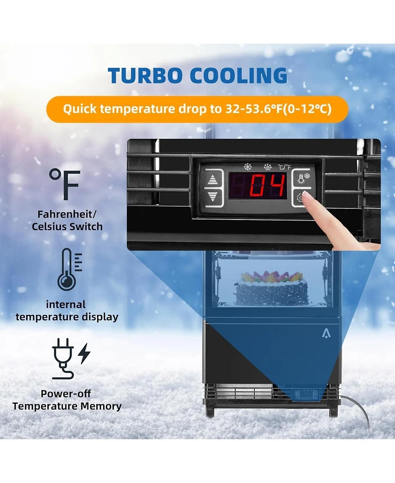 gaomon Refrigerated Display Case, Countertop Pastry Display Case Commercial Display Refrigerator with Led Lighting, Frost-Free Air-Cooling