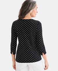 Style & Co Women's Pima Cotton Boat-Neck 3/4-Sleeve Top, Created for Macy's