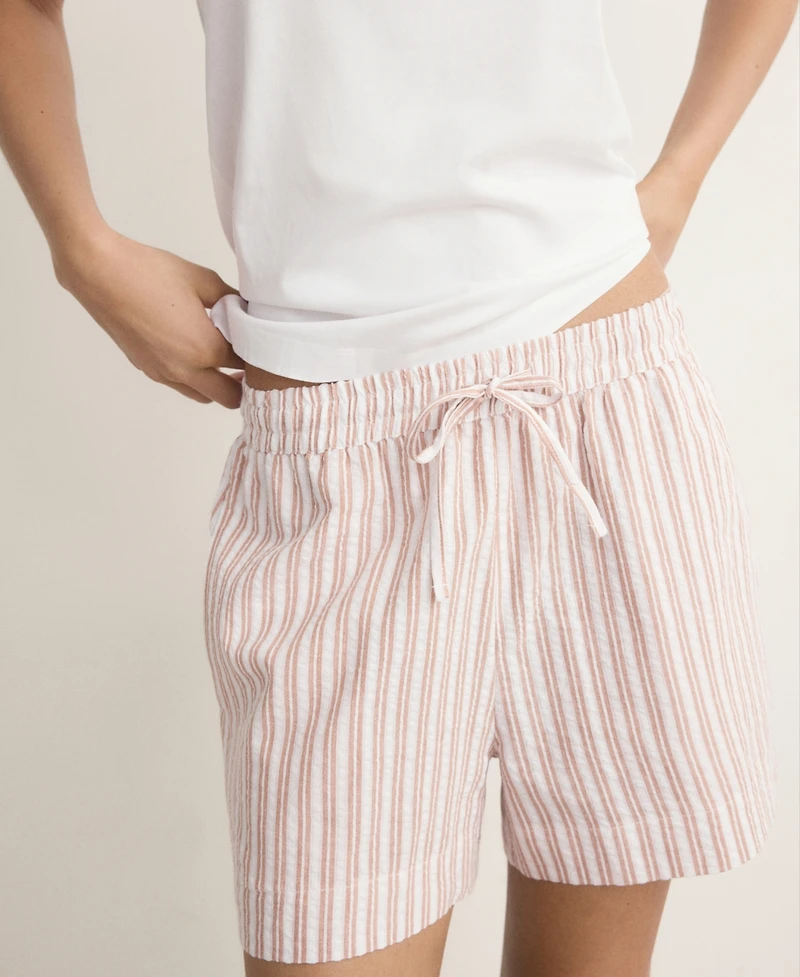 Mango Women's Two-Piece Cotton Striped Pajamas