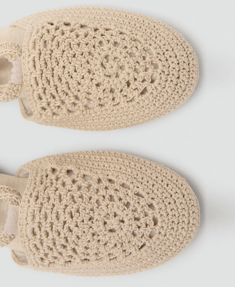 Mango Women's Crochet Lace-Up Sandals