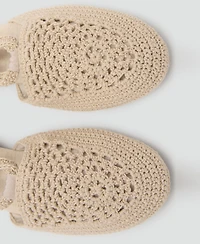 Mango Women's Crochet Lace-Up Sandals