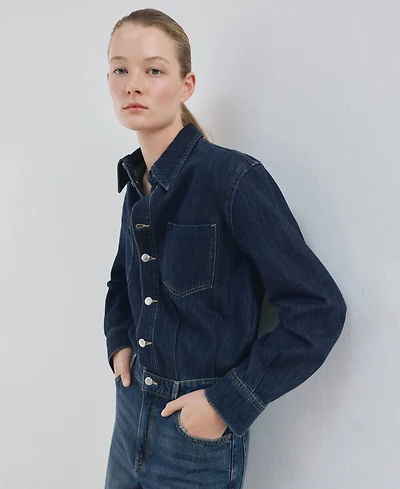 Mango Women's Buttons Denim Jumpsuit