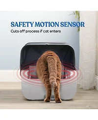 Aostirmotor Smart Cat Litter Box with Wide Opening – Self-Cleaning Hooded Litter Box for Cats