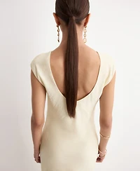 Mango Women's Open-Back Textured Dress