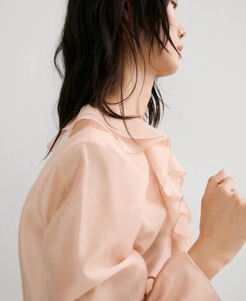 Mango Women's Ruffled Lyocell Blouse