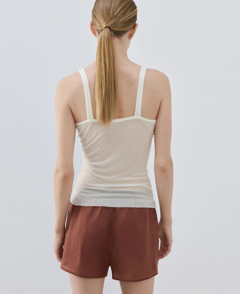Mango Women's Seamless Lyocell Wool Top